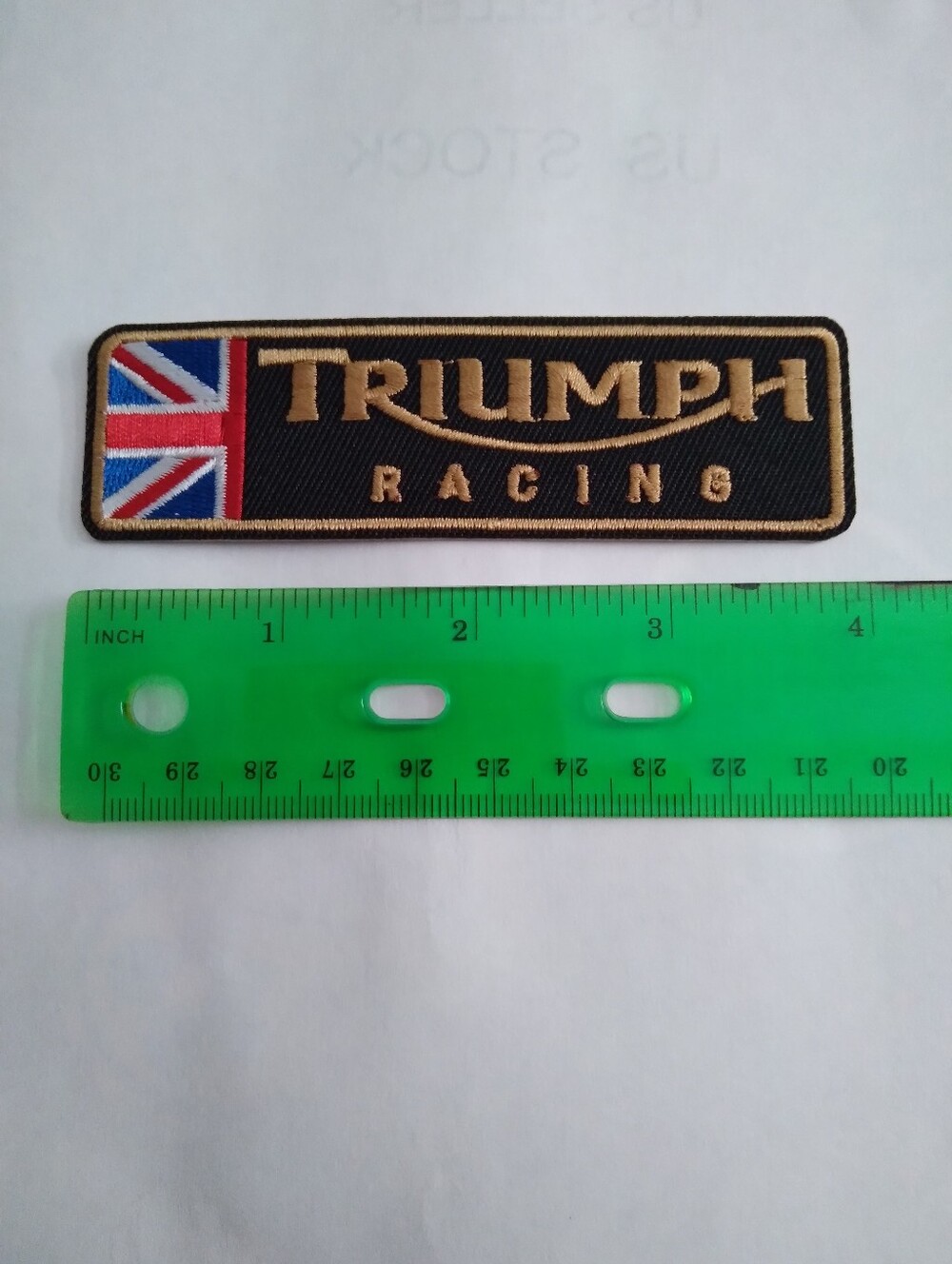 Triumph Racing Patch in Black, Gold & Union Jack Colors